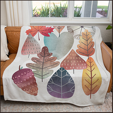 Load image into Gallery viewer, 50&quot; x 60&quot; Leaves on Bokeh Plush Minky Blanket
