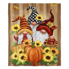 Load image into Gallery viewer, 50&quot; x 60&quot; Three Fall Gnomes Plush Minky Blanket
