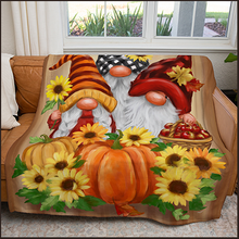 Load image into Gallery viewer, 50&quot; x 60&quot; Three Fall Gnomes Plush Minky Blanket
