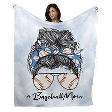 Load image into Gallery viewer, 50&quot; x 60&quot; Baseball Mom Plush Minky Blanket
