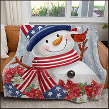 Load image into Gallery viewer, 50&quot; x 60&quot; Christmas Snowman Plush Minky Blanket
