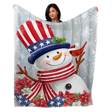 Load image into Gallery viewer, 50&quot; x 60&quot; Christmas Snowman Plush Minky Blanket
