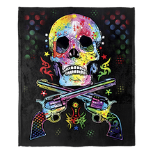 Load image into Gallery viewer, 50&quot; x 60&quot; Skull Guns Plush Minky Blanket
