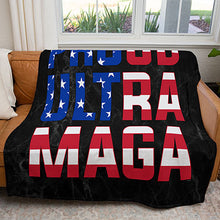 Load image into Gallery viewer, 50&quot; x 60&quot; Proud Ultra MAGA Plush Minky Blanket
