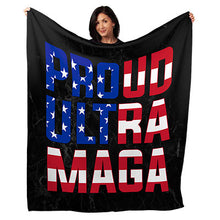 Load image into Gallery viewer, 50&quot; x 60&quot; Proud Ultra MAGA Plush Minky Blanket
