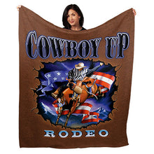 Load image into Gallery viewer, 50&quot; x 60&quot; Cowboy Up Plush Minky Blanket
