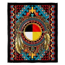 Load image into Gallery viewer, 50&quot; x 60&quot; Medicine Wheel Plush Minky Blanket

