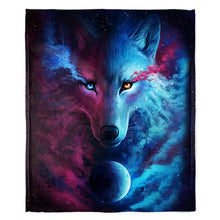 Load image into Gallery viewer, 50&quot; x 60&quot; Dual Wolf Plush Minky Blanket
