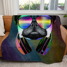 Load image into Gallery viewer, 50&quot; x 60&quot; DJ Pug Plush Minky Blanket
