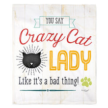 Load image into Gallery viewer, 50&quot; x 60&quot; Crazy Cat Lady Plush Minky Blanket
