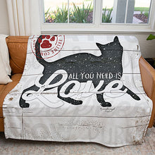 Load image into Gallery viewer, 50&quot; x 60&quot; All You Need Is Love Cat Plush Minky Blanket
