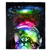 Load image into Gallery viewer, 50&quot; x 60&quot; Cosmos Cat Plush Minky Blanket
