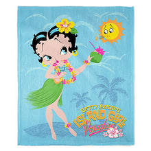 Load image into Gallery viewer, 50&quot; x 60&quot; Betty Boops Island Girl Plush Minky Blanket

