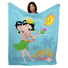Load image into Gallery viewer, 50&quot; x 60&quot; Betty Boops Island Girl Plush Minky Blanket
