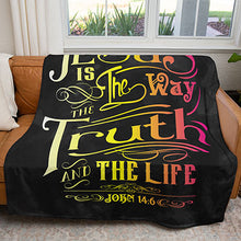 Load image into Gallery viewer, 50&quot; x 60&quot; Jesus is the Way Plush Minky Blanket
