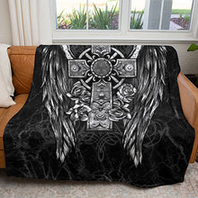 Load image into Gallery viewer, 50&quot; x 60&quot; Winged Cross Plush Minky Blanket
