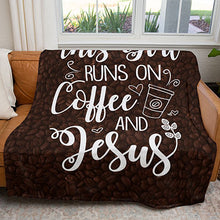 Load image into Gallery viewer, 50&quot; x 60&quot; This Girl Coffee Jesus Plush Minky Blanket
