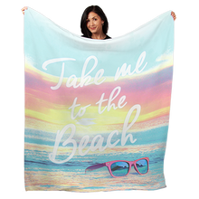 Load image into Gallery viewer, 50&quot; x 60&quot; Take me to the Beach Plush Minky Blanket
