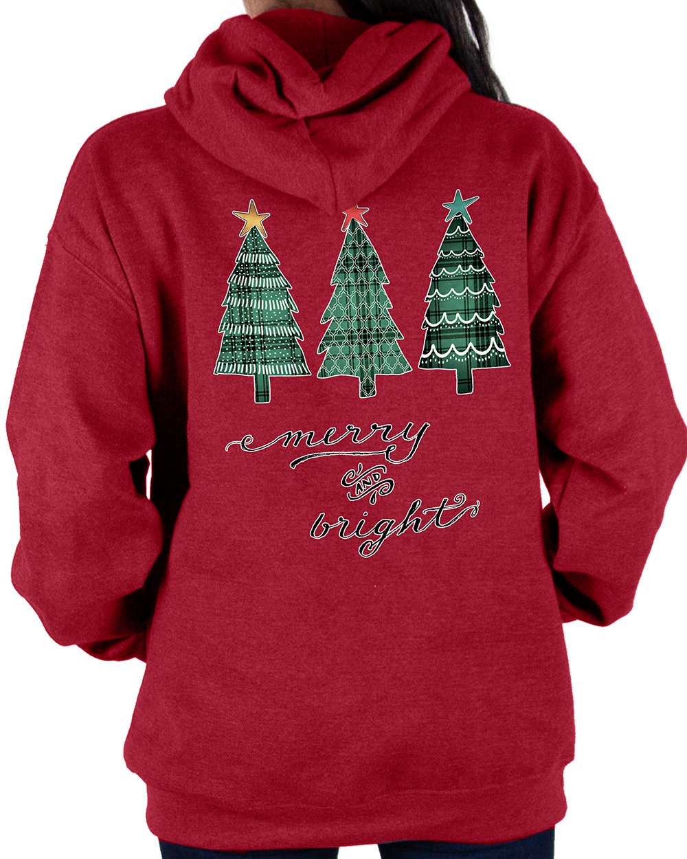 Women's Christmas Hoodie Merry and Bright