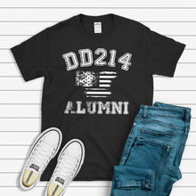 Load image into Gallery viewer, Veterans T-shirt, DD214 Alumni Flag Tee
