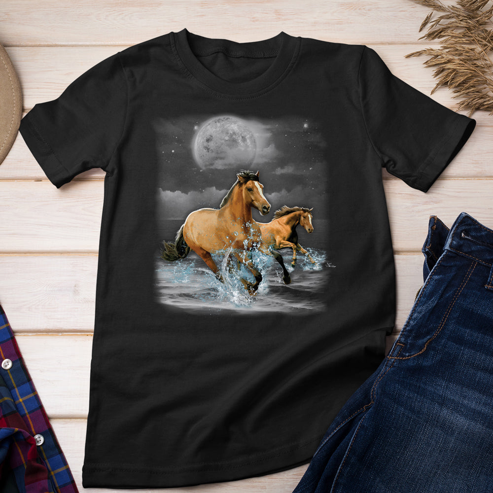 North American Wildlife T-shirt, Horses in Moonlight Tee