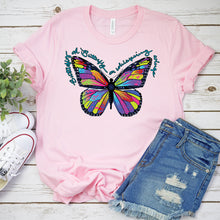 Load image into Gallery viewer, Colorful Butterfly T-Shirt, Neon Butterfly Tee
