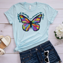 Load image into Gallery viewer, Colorful Butterfly T-Shirt, Neon Butterfly Tee
