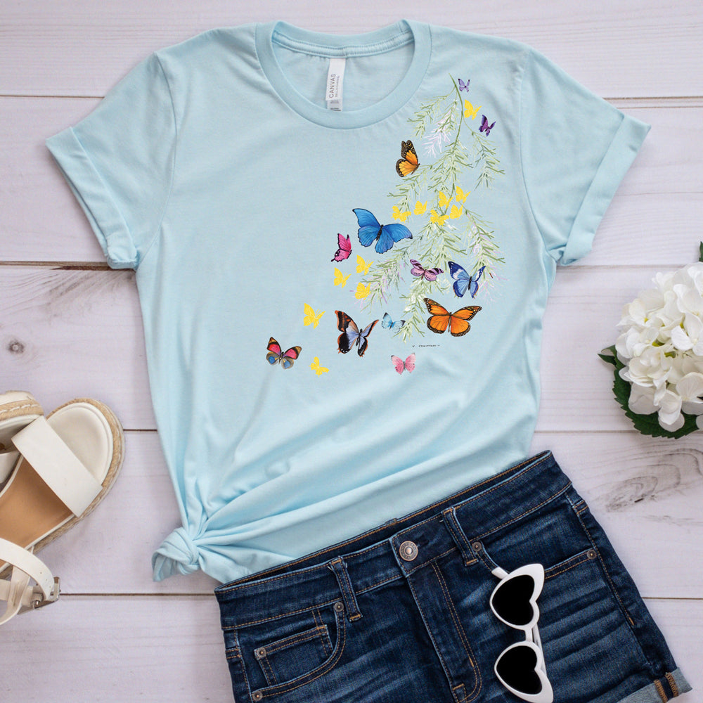 Springtime T-Shirt, Butterfly Shoulder Tee