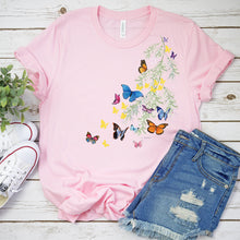 Load image into Gallery viewer, Springtime T-Shirt, Butterfly Shoulder Tee
