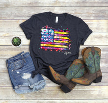 Load image into Gallery viewer, American Flag T-Shirt, Colorful Flag Tee
