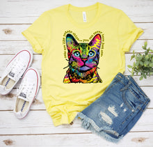 Load image into Gallery viewer, Cat T-Shirt, Neon Colorful Cat Tee
