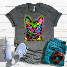 Load image into Gallery viewer, Cat T-Shirt, Neon Colorful Cat Tee

