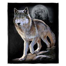 Load image into Gallery viewer, Wolf Alert 50&quot; x 60&quot; Fleece Blanket
