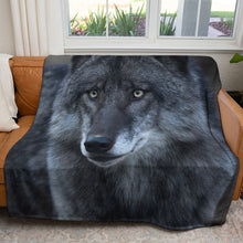 Load image into Gallery viewer, Black Wolf Portrait 50&quot; x 60&quot; Fleece Blanket
