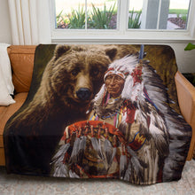 Load image into Gallery viewer, My Brother the Grizzly 50&quot; x 60&quot; Fleece Blanket
