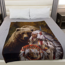 Load image into Gallery viewer, My Brother the Grizzly 50&quot; x 60&quot; Fleece Blanket
