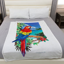 Load image into Gallery viewer, Scarlet Macaw 50&quot; x 60&quot; Fleece Blanket
