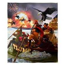 Load image into Gallery viewer, Trump Crossing the Delaware 50&quot; x 60&quot; Fleece Blanket
