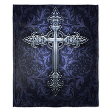 Load image into Gallery viewer, Gothic Cross 50&quot; x 60&quot; Fleece Blanket
