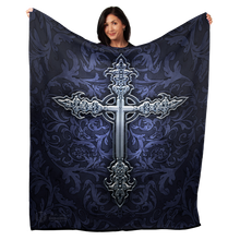 Load image into Gallery viewer, Gothic Cross 50&quot; x 60&quot; Fleece Blanket

