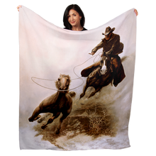 Load image into Gallery viewer, Roping The Stallion 50&quot; x 60&quot; Fleece Blanket
