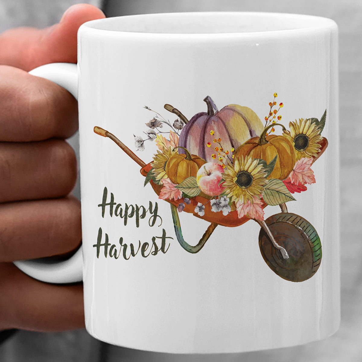 Happy Harvest Wheelbarrow Coffee Mug