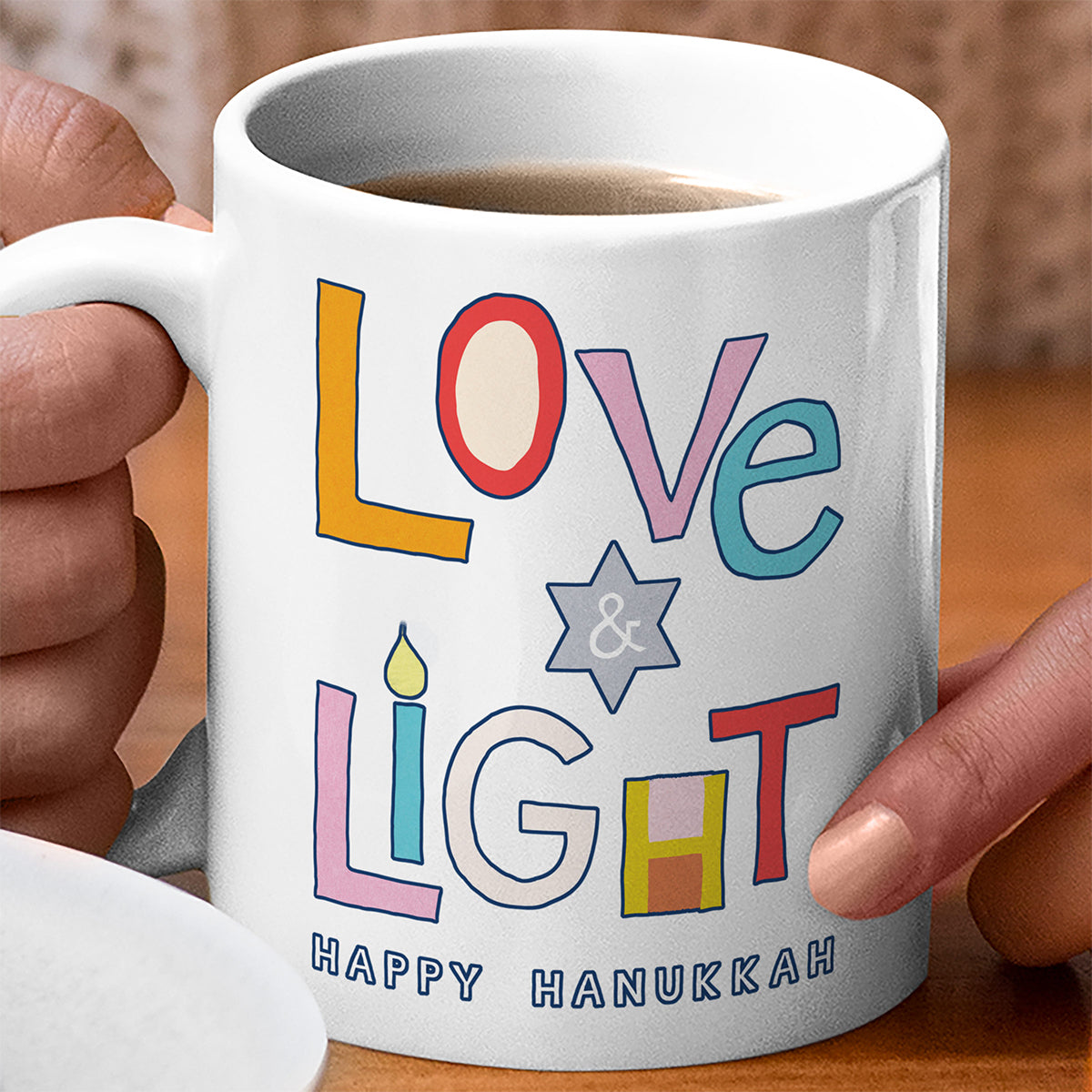 Love and Light Hanukkah Coffee Mug