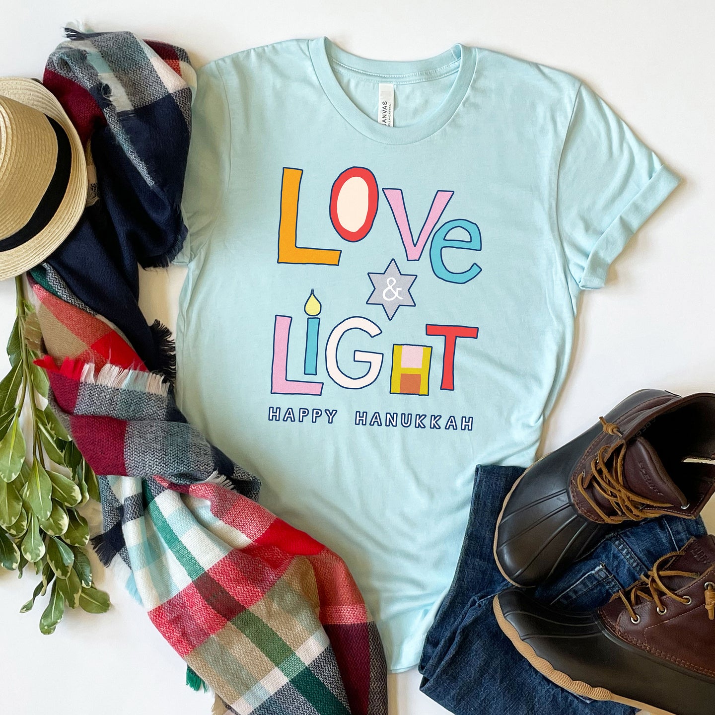 Love And Light Hanukkah T-shirt, Inspirational Tee