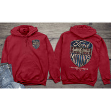 Load image into Gallery viewer, Ford Hoodie, Officially Licensed Vintage Ford Motors Hooded Sweatshirt
