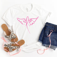 Load image into Gallery viewer, Wings Ribbon T-shirt, Cancer Awareness Tee
