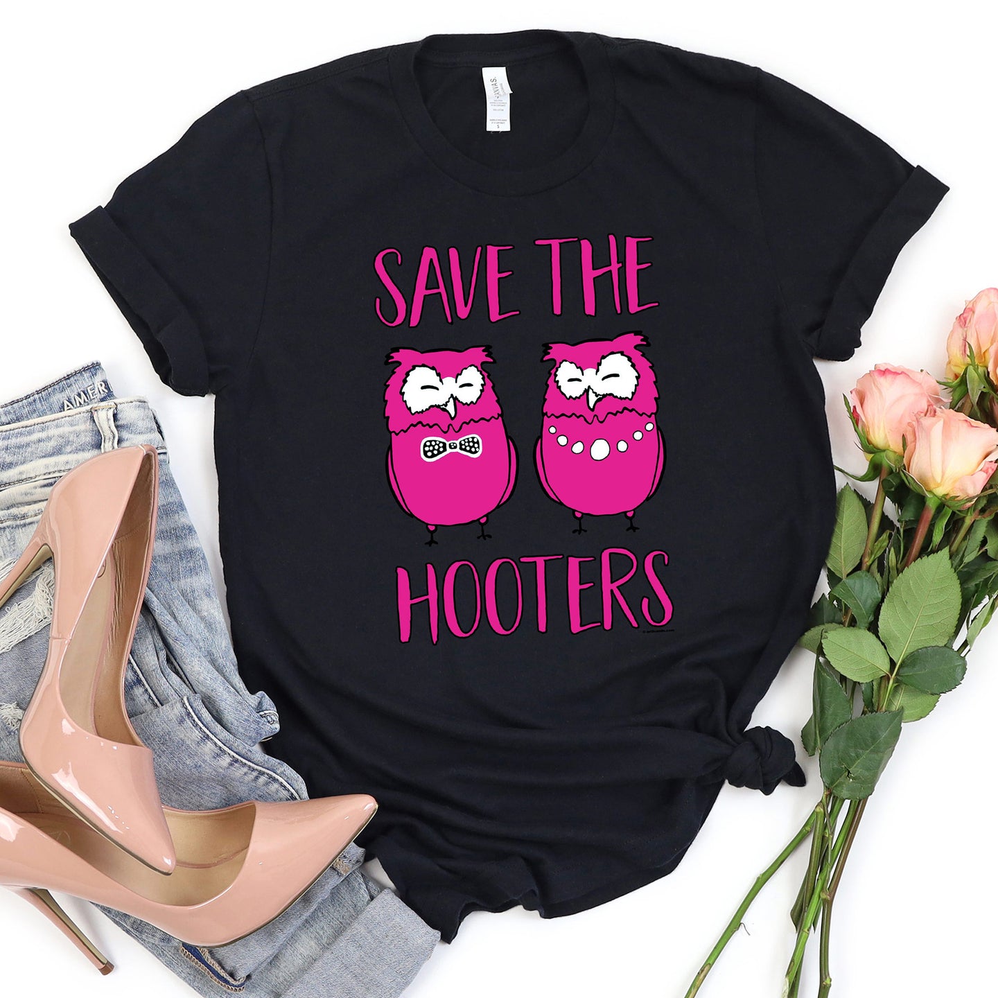 Save The Hooters T-shirt, Cancer Awareness Tee