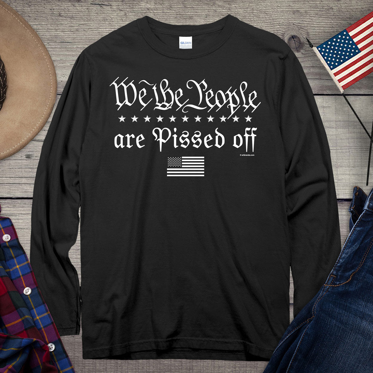 Pissed Off Stars T-shirt, Political Long Sleeve Tee