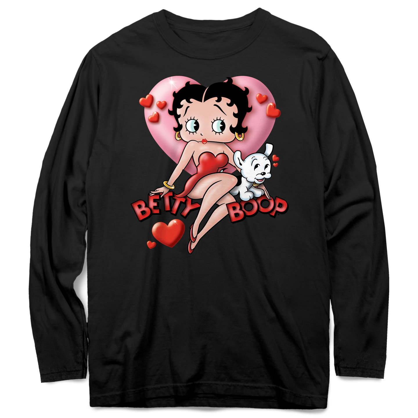 Betty Boop Heart Long Sleeve Shirt, Betty Boop Long Sleeve Tee