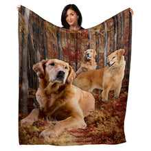Load image into Gallery viewer, 50&quot; x 60&quot; Golden Retriever Plush Minky Blanket
